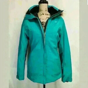 Killy Phebe Womens Faux Fur Waisted Jacket Teal Gr